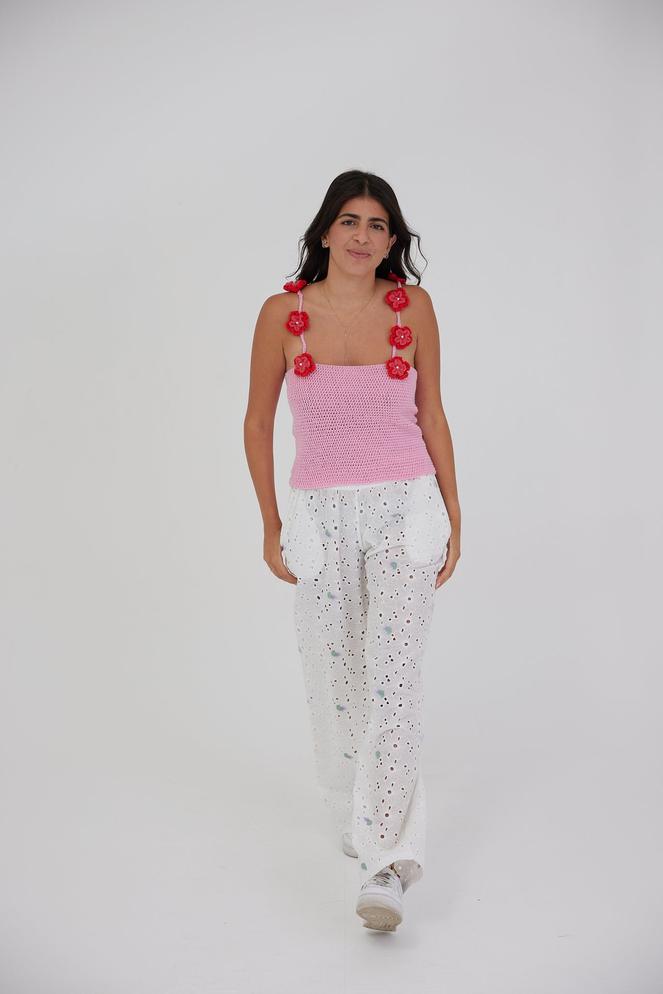 PINK BOUQUET CROCHET TOP