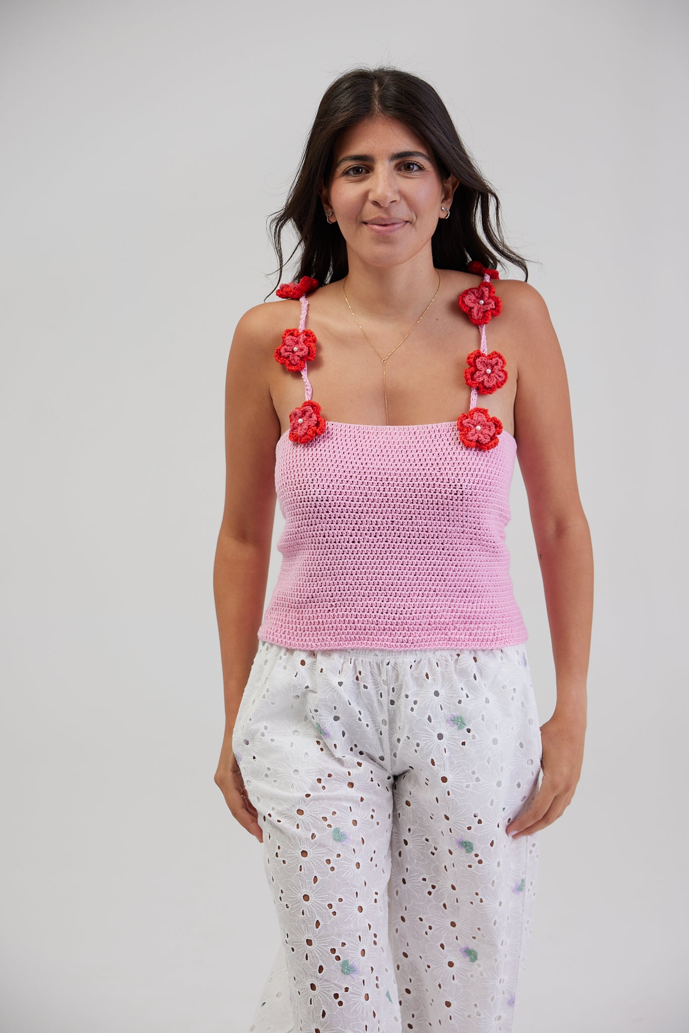 PINK BOUQUET CROCHET TOP