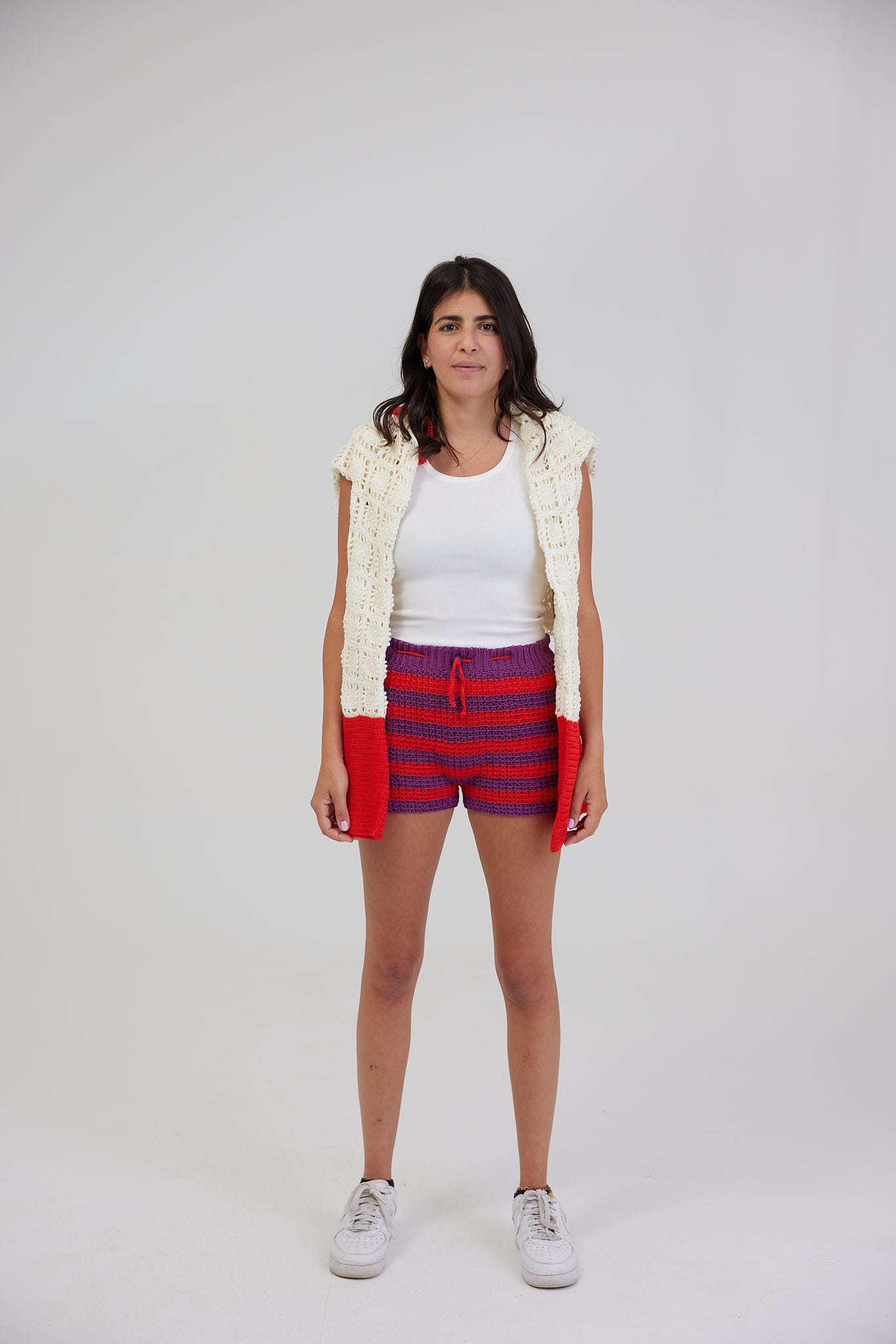 CONTRAST TRIM CROCHET JACKET