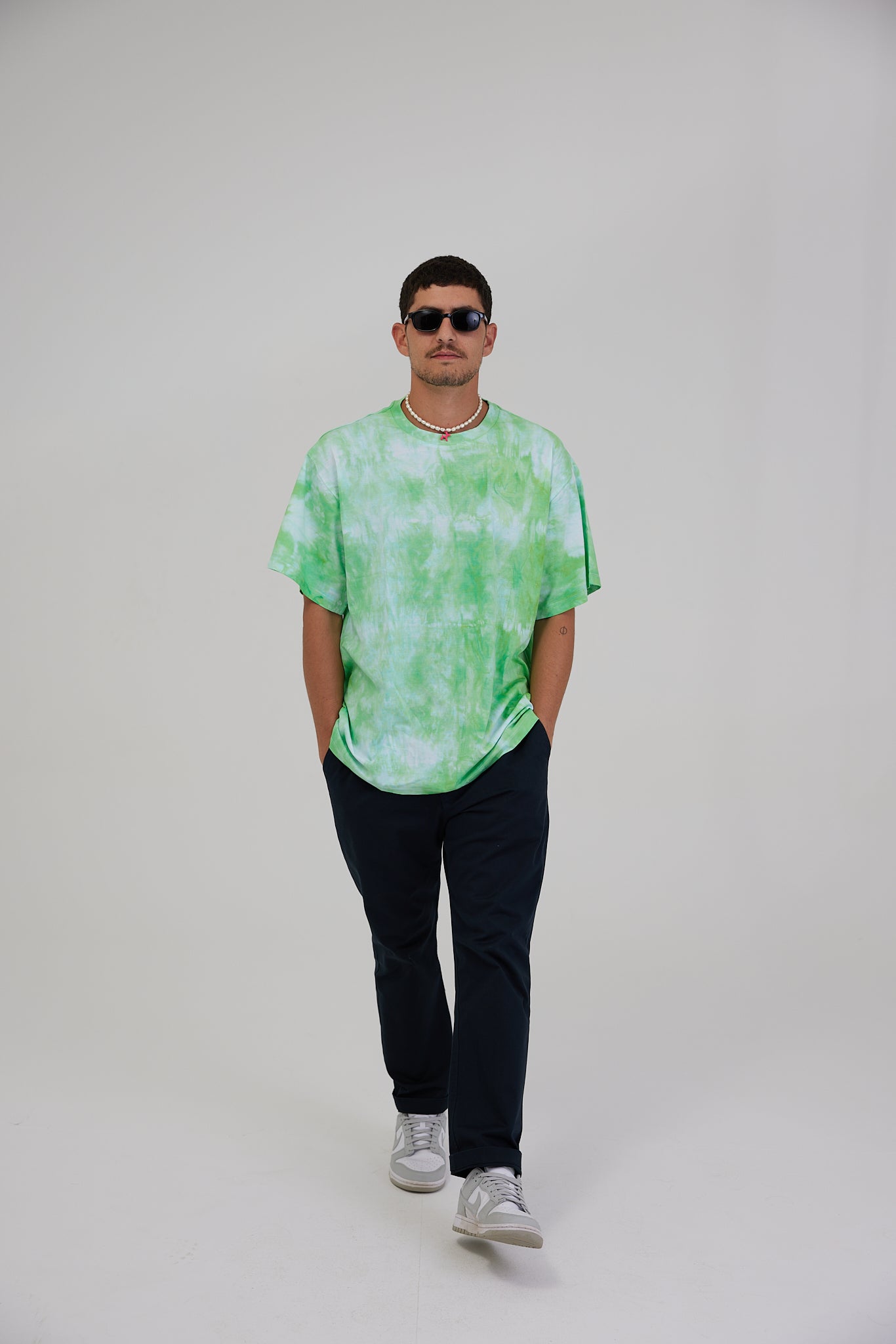 GREEN TIE-DYE T-SHIRT