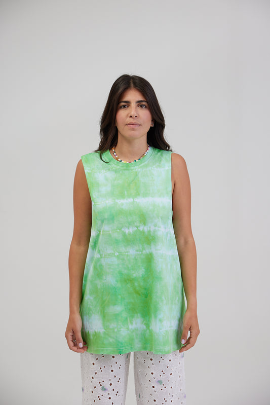 GREEN TIE-DYE TANK