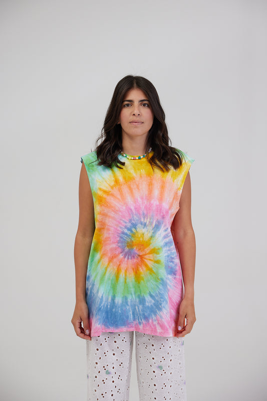 MULTICOLOUR TIE-DYE TANK