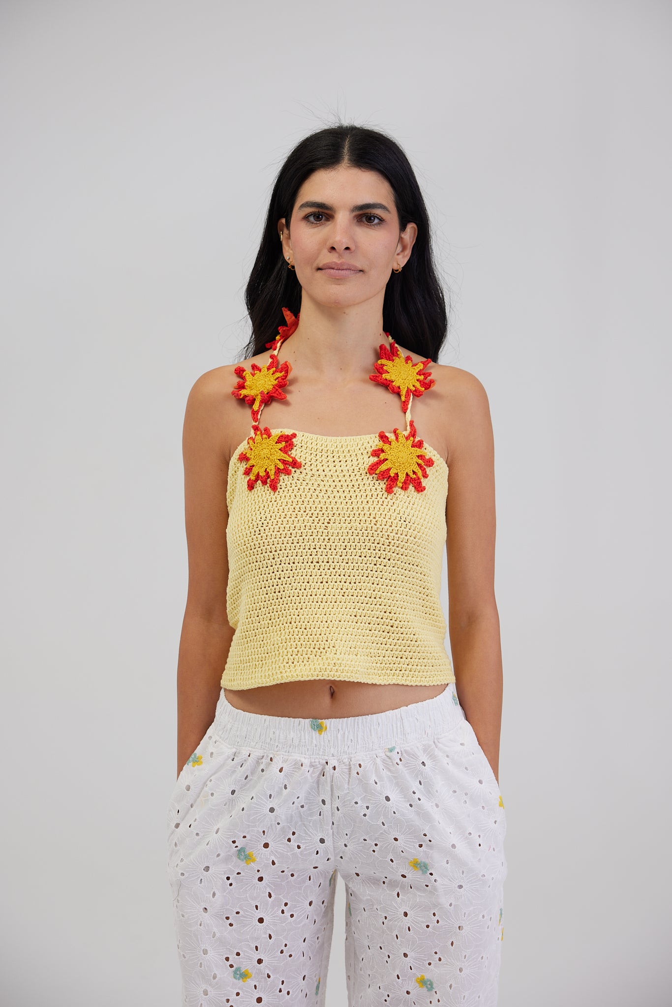 HERE COMES THE SUN CROCHET TOP