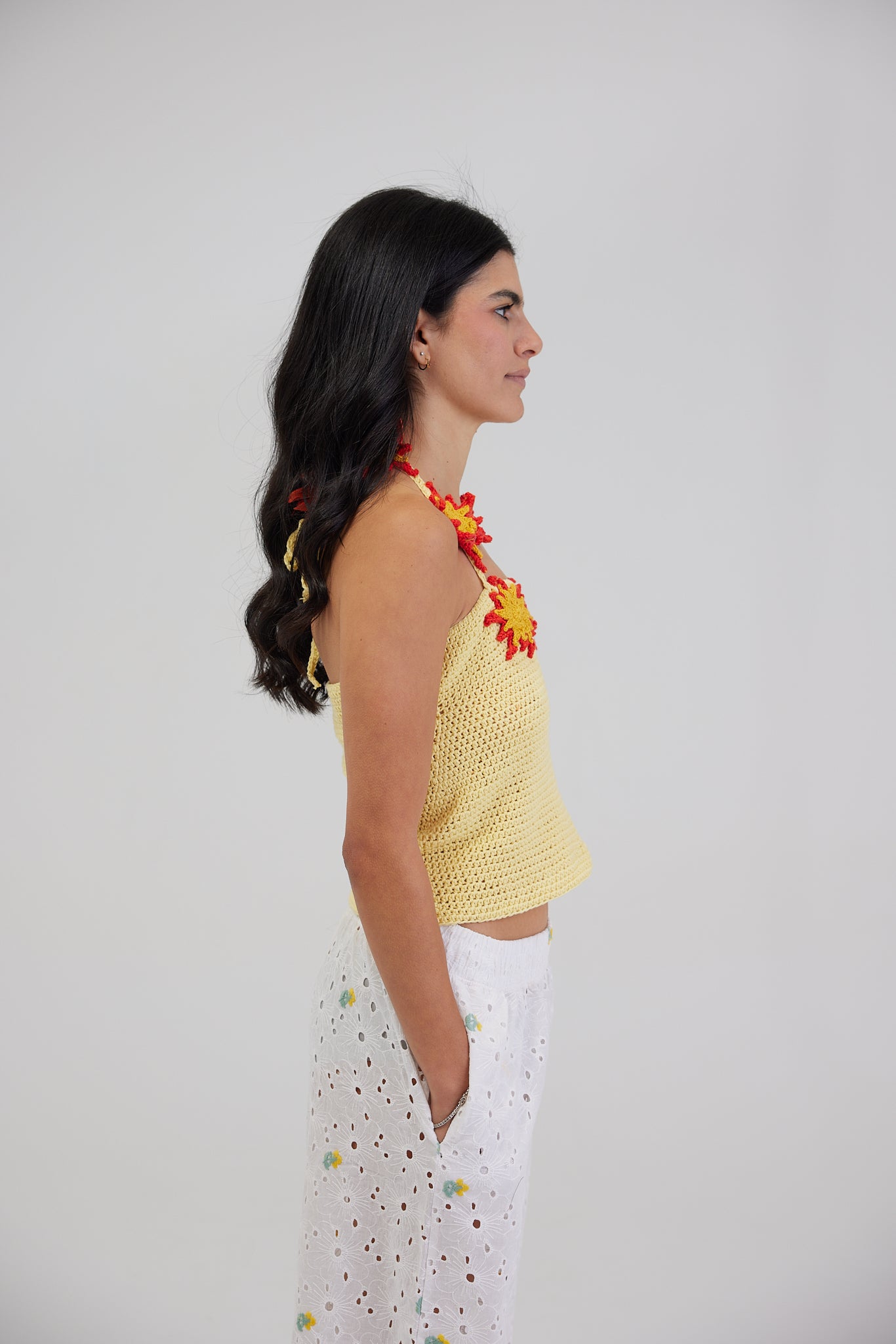 HERE COMES THE SUN CROCHET TOP