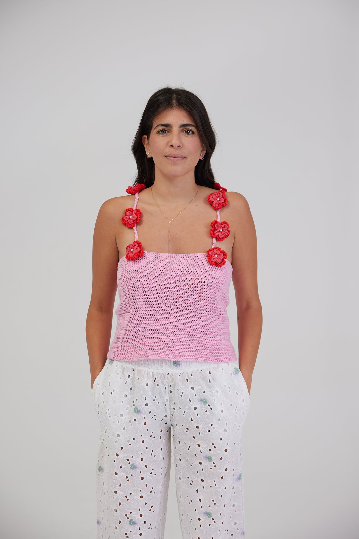 PINK BOUQUET CROCHET TOP