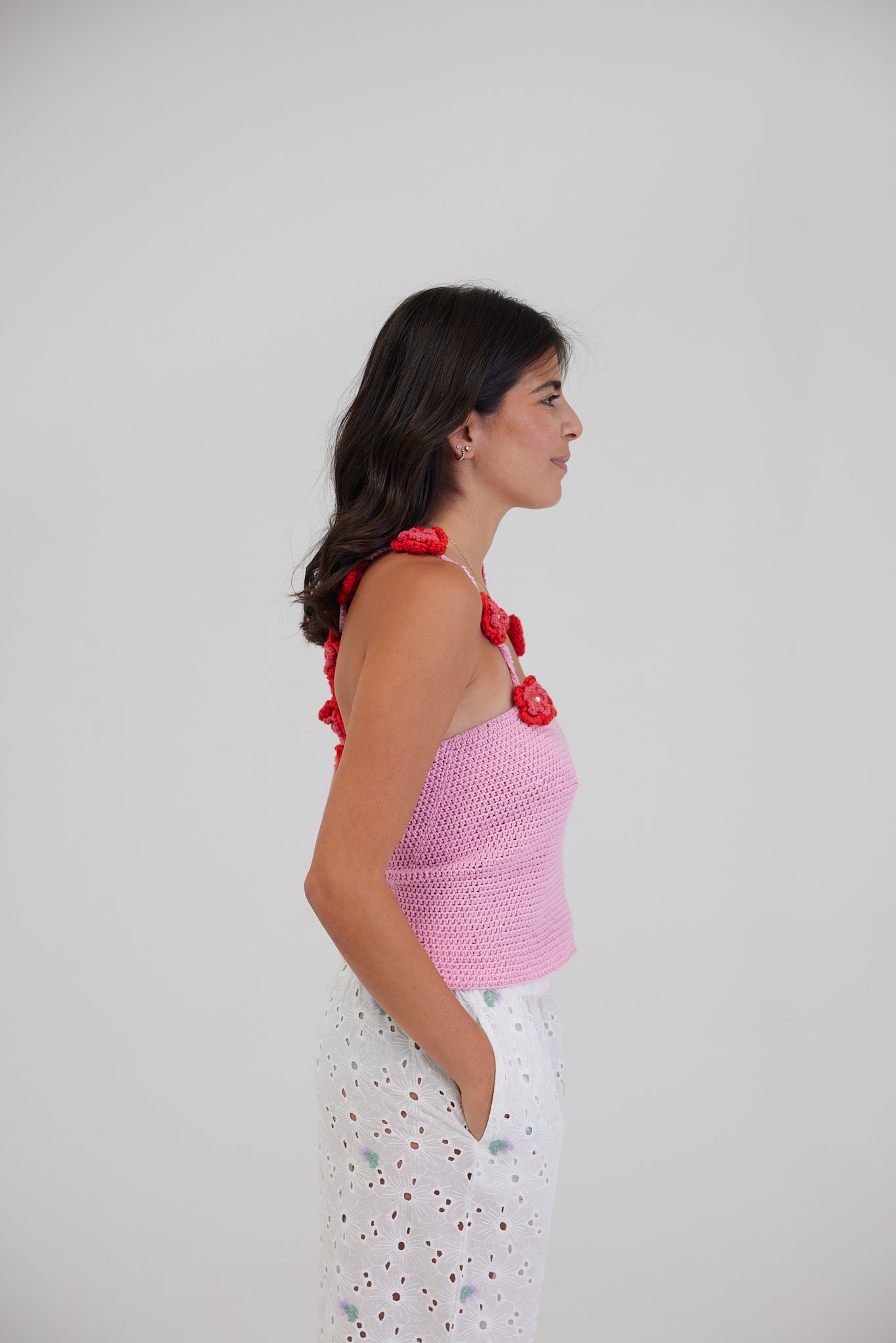 PINK BOUQUET CROCHET TOP