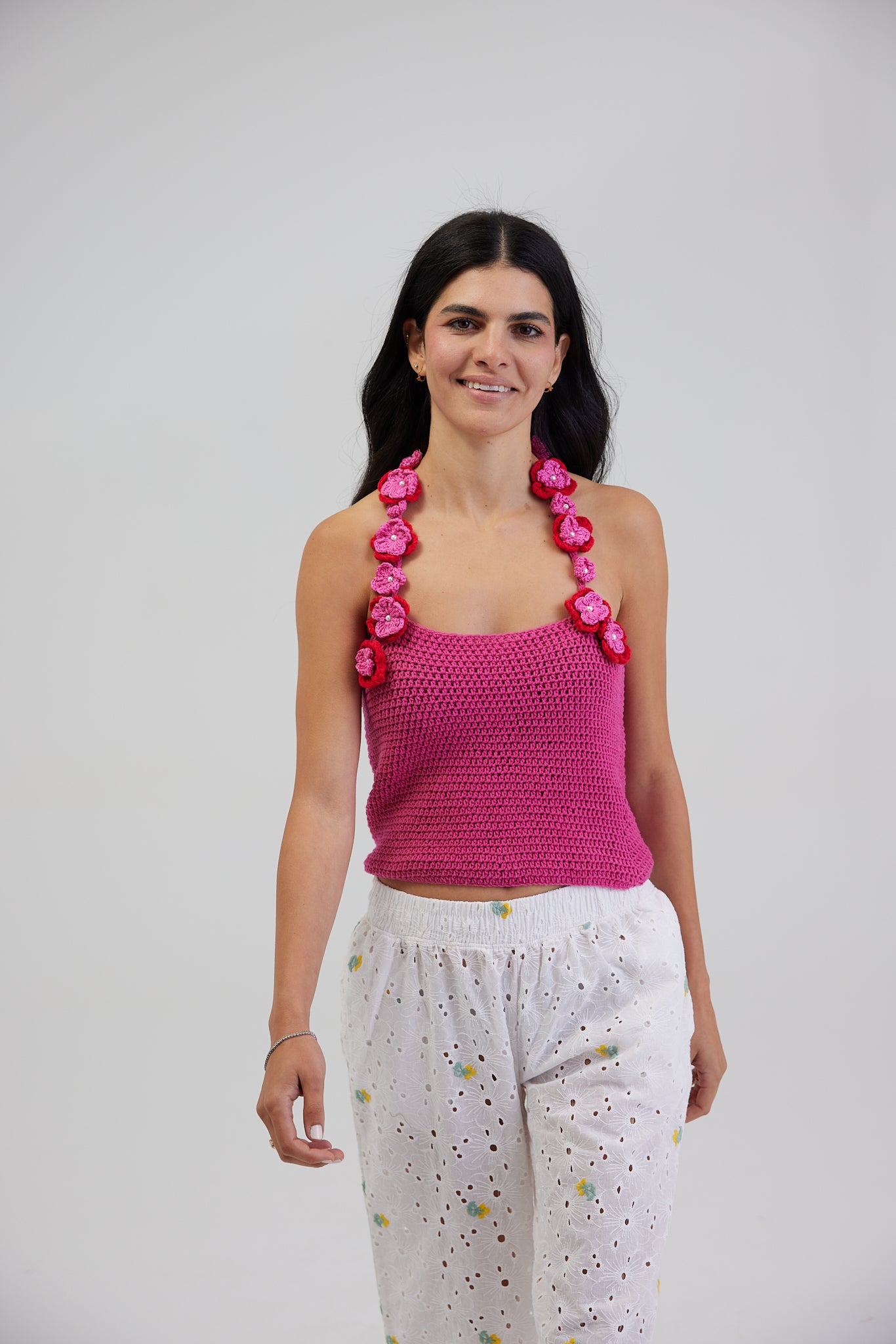 FUCHSIA BOUQUET CROCHET TOP